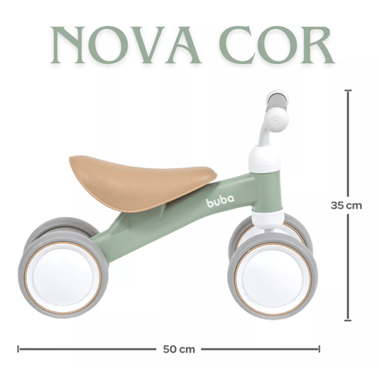 Bicicleta de Equilíbrio 4 Rodas Verde Buba