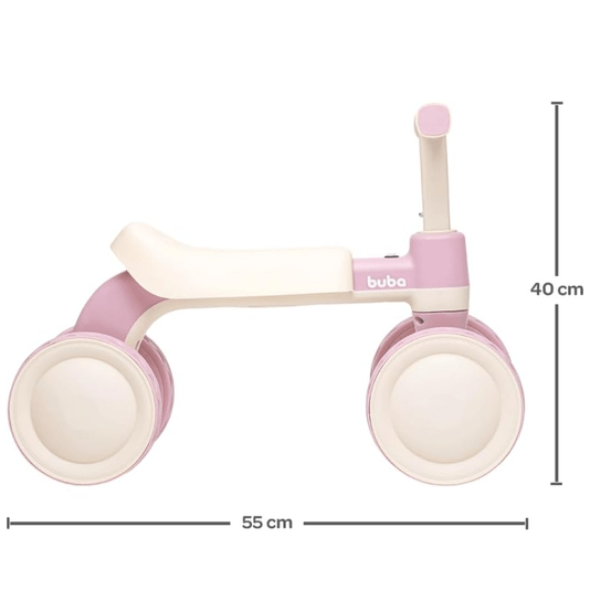 Bicicleta de Equilíbrio com Som 4 Rodas Rosa Buba