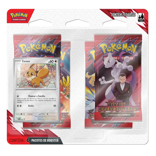 Blister Quadruplo Pokémon Eevee Rivais Predestinados EV Copag