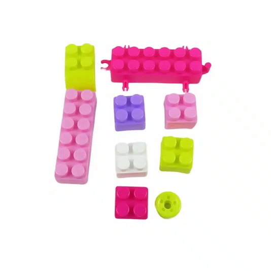 Blocos de Montar Saco com 80 Peças Coloridas Cubic Jr Multikids