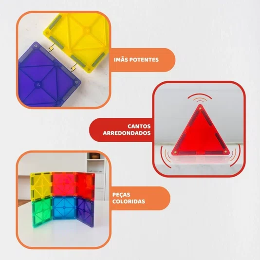 Blocos Magnéticos 14 Peças MagForma Steam Toy 