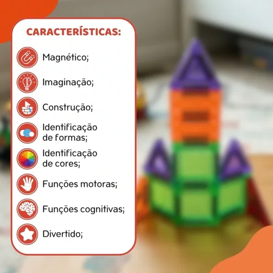 Blocos Magnéticos Mini 24 Peças MagForma Steam Toy