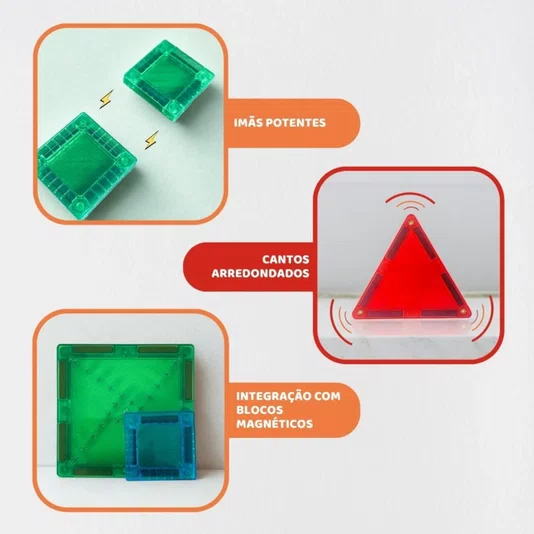 Blocos Magnéticos Mini 24 Peças MagForma Steam Toy