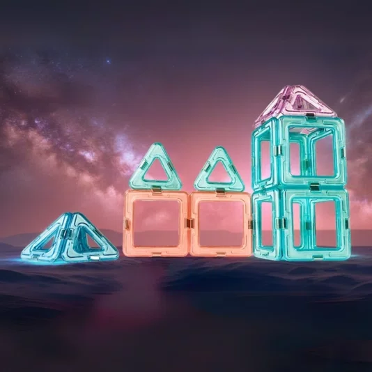 Blocos Magnéticos Vazados 20 Peças MagForma Steam Toy 