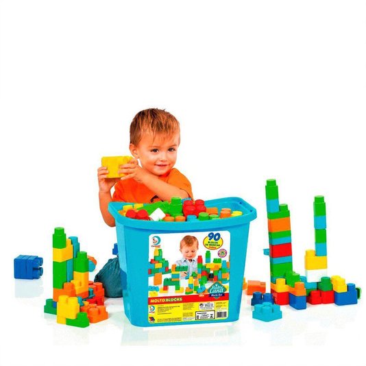 Blocos para Montar Baby Land Block Box 90 Peças Cardoso