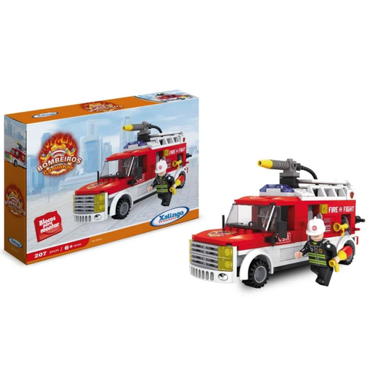 Blocos para Montar Caminhão Bombeiros Xalingo 
