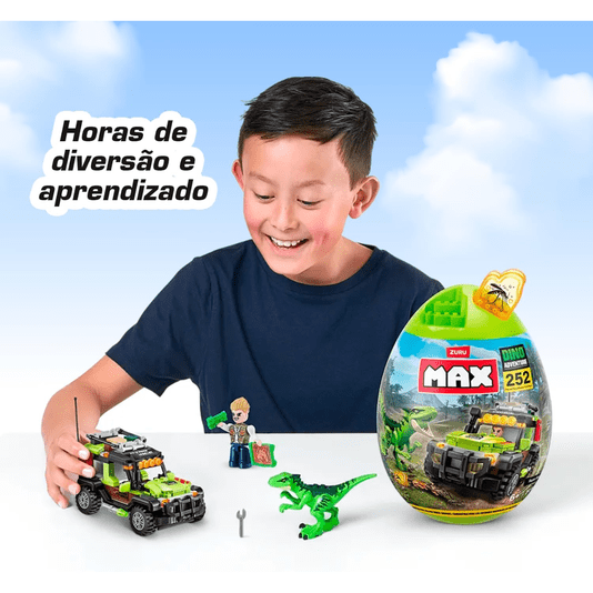 Blocos para Montar Zuru Max Ovo Dino Raptor Force Adventure Candide