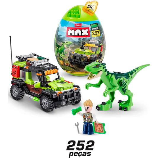 Blocos para Montar Zuru Max Ovo Dino Raptor Force Adventure Candide