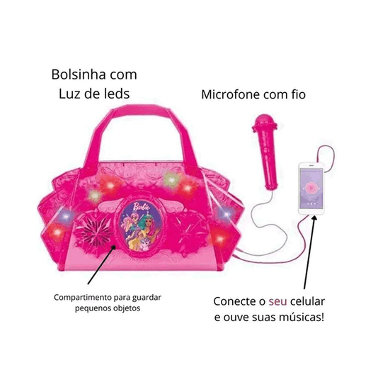 Bolsinha Musical com Função MP3 Player Barbie Barão Toys