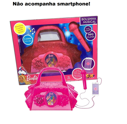 Bolsinha Musical com Função MP3 Player Barbie Barão Toys