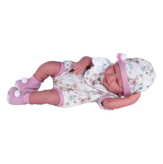 Boneca Anny Doll Baby Reborn Macacão Cotiplás 