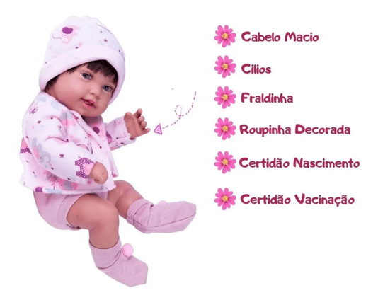 Boneca Anny Doll Baby Reborn Menina Cotiplás