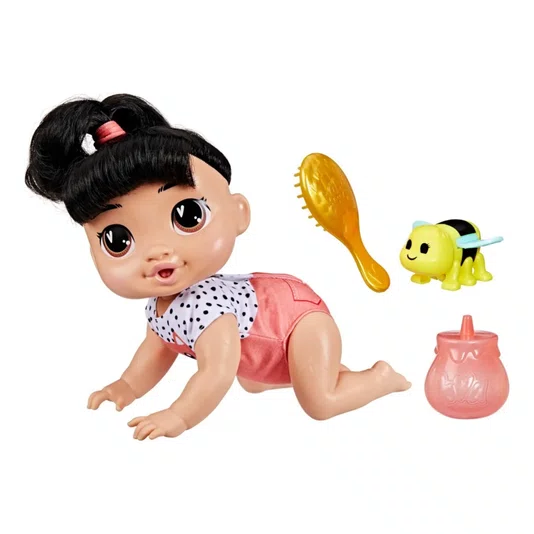 Boneca Baby Alive Engatinha e Brinca Morena Katie Kat Hasbro