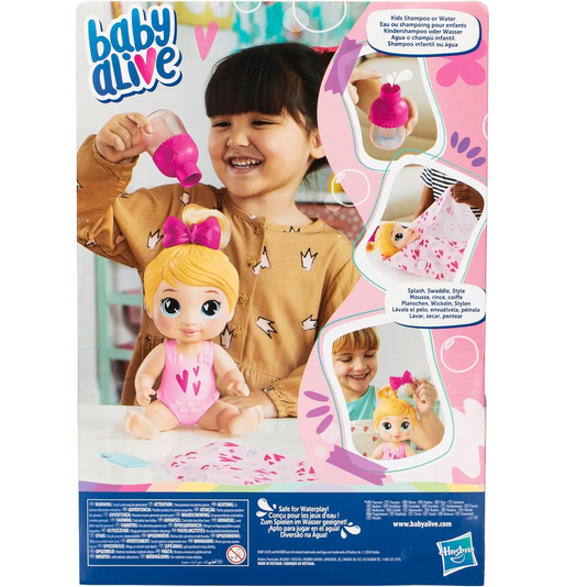 Boneca Baby Alive Harper Hugs Bebê Shampoo Loira Hasbro
