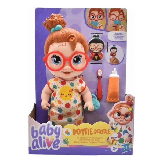 Boneca Baby Alive Pequenos Sonhos Dottie Doodle Ruiva Hasbro