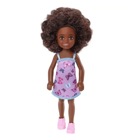 Boneca Barbie Club Chelsea Negra Vestido de Borboleta Mattel