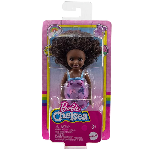 Boneca Barbie Club Chelsea Negra Vestido de Borboleta Mattel
