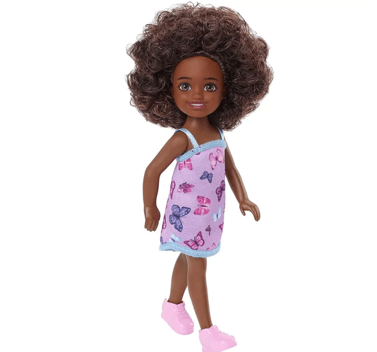 Boneca Barbie Club Chelsea Negra Vestido de Borboleta Mattel
