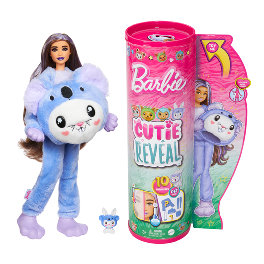 Boneca Barbie Cutie Reveal Coelhinho Vestido de Coala Mattel