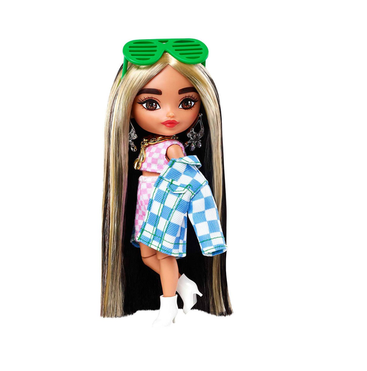Boneca Barbie Extra Mini Roupa Xadrez Mattel