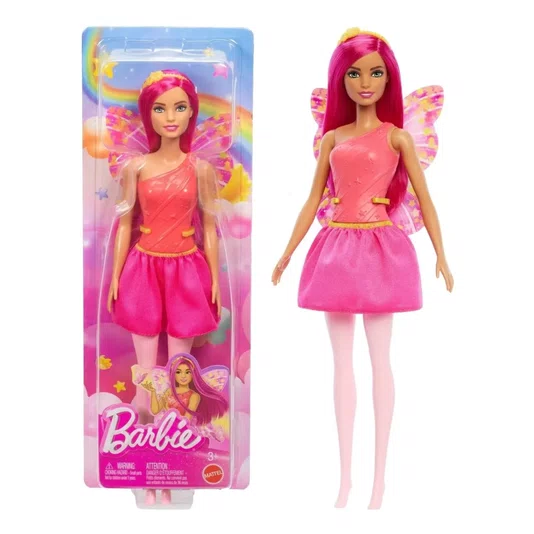 Boneca Barbie Fada Cabelo Pink Mattel