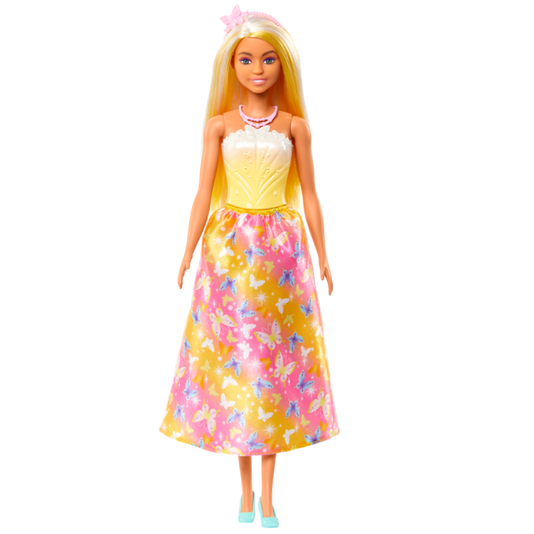 Boneca Barbie Fantasia Donzela Vestido de Sonho Amarelo Mattel