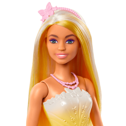 Boneca Barbie Fantasia Donzela Vestido de Sonho Amarelo Mattel