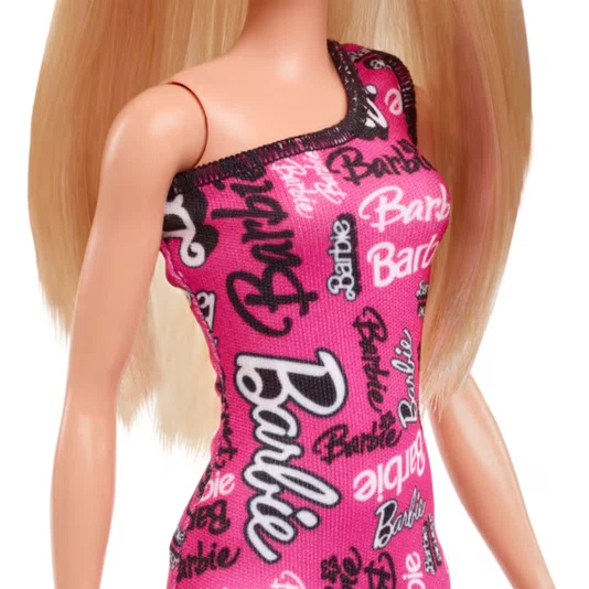 Boneca Barbie Fashion Loira Vestido Rosa Mattel 