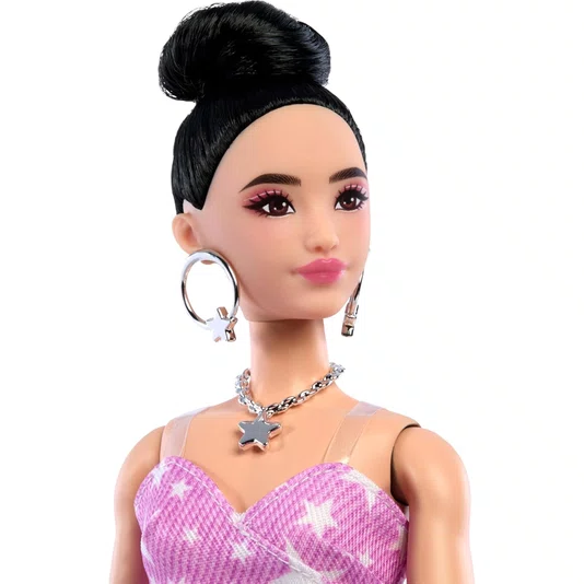 Boneca Barbie Fashionista Deluxe Style Vestido de Estrelas Mattel