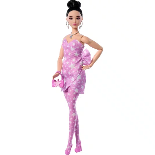 Boneca Barbie Fashionista Deluxe Style Vestido de Estrelas Mattel
