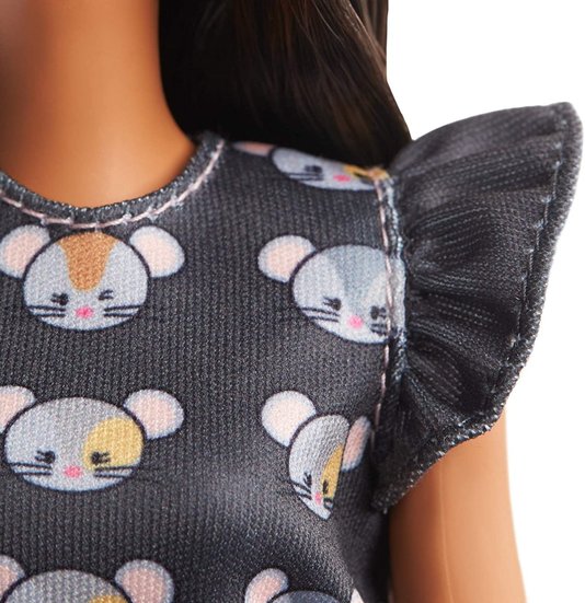 Boneca Barbie Fashionista Vestido Rastinhos Preto Mattel