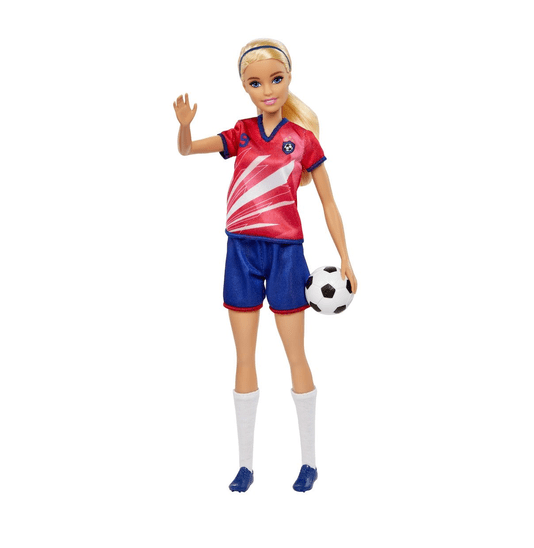 Boneca Barbie Jogadora de Futebol Camisa Vermelha Mattel