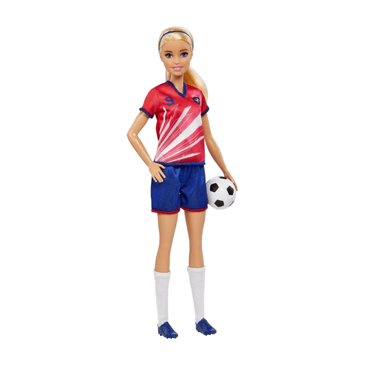 Boneca Barbie Jogadora de Futebol Camisa Vermelha Mattel