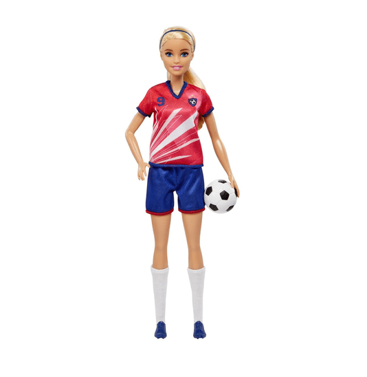 Boneca Barbie Jogadora de Futebol Camisa Vermelha Mattel