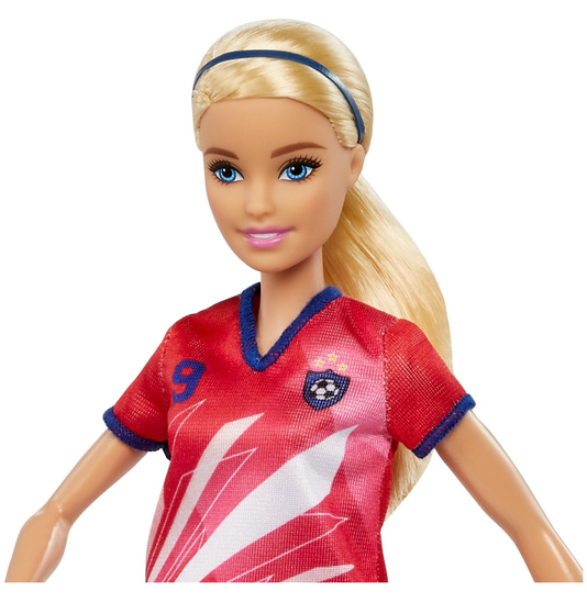 Boneca Barbie Jogadora de Futebol Camisa Vermelha Mattel