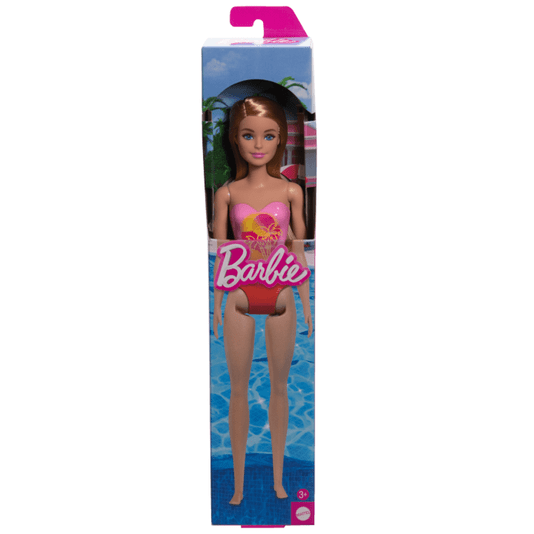 Boneca Barbie Praia Maiô Rosa Mattel