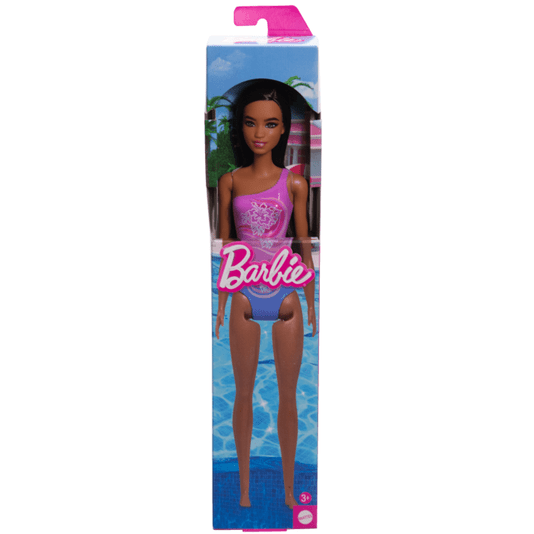 Boneca Barbie Praia Maiô Roxo Mattel