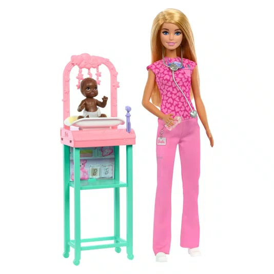 Boneca Barbie Profissões Médica Pediatra Loira Mattel