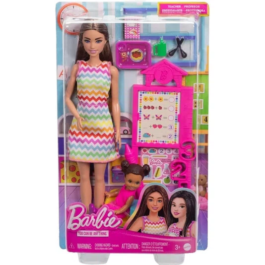 Boneca Barbie Profissões Professora Cabelo Castanho Mattel 