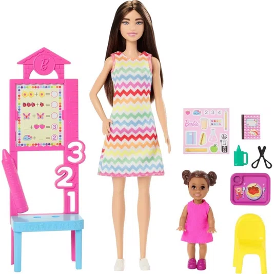 Boneca Barbie Profissões Professora Cabelo Castanho Mattel 