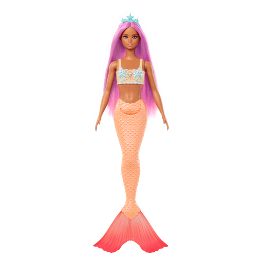 Boneca Barbie Sereia Cauda Laranja Cabelo Rosa Mattel
