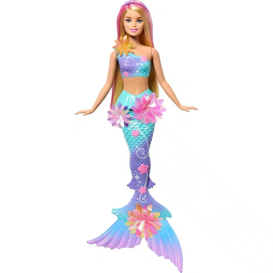Boneca Barbie Sereia Flores Magicas Loira Mattel