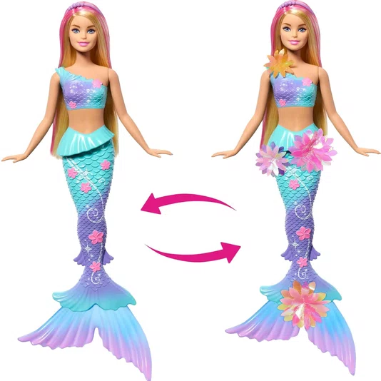 Boneca Barbie Sereia Flores Magicas Loira Mattel