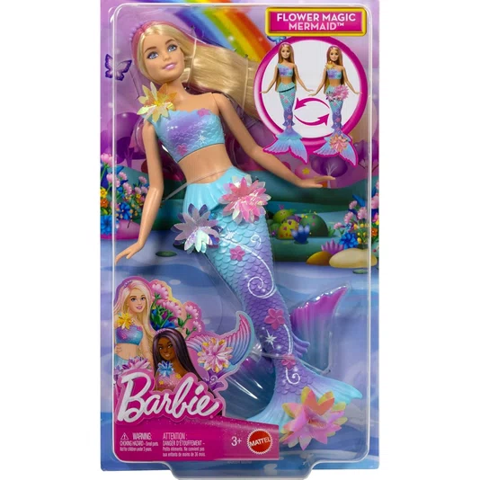Boneca Barbie Sereia Flores Magicas Loira Mattel