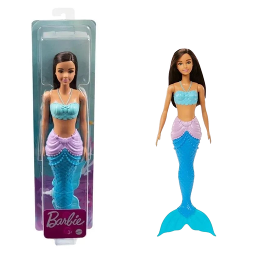 Boneca Barbie Sereia Morena com Cauda Azul Mattel 