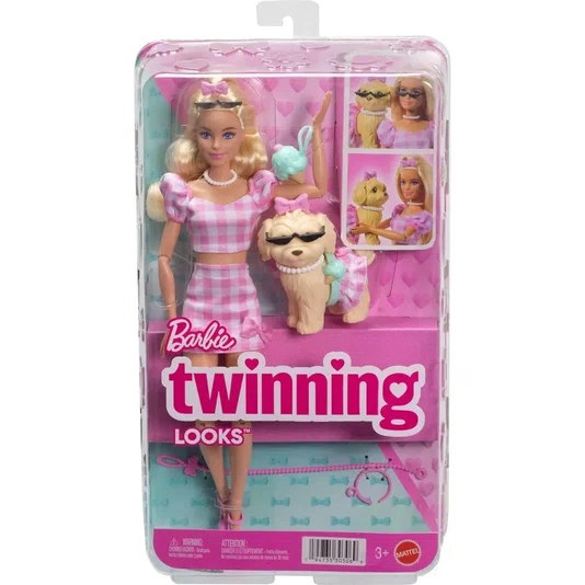 Boneca Barbie Twinning Looks Malibu e Cachorrinho Mattel 