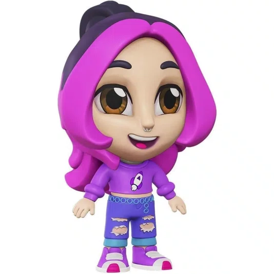 Boneca Katlen em Vinil Dos Rosa 15 cm Algazarra