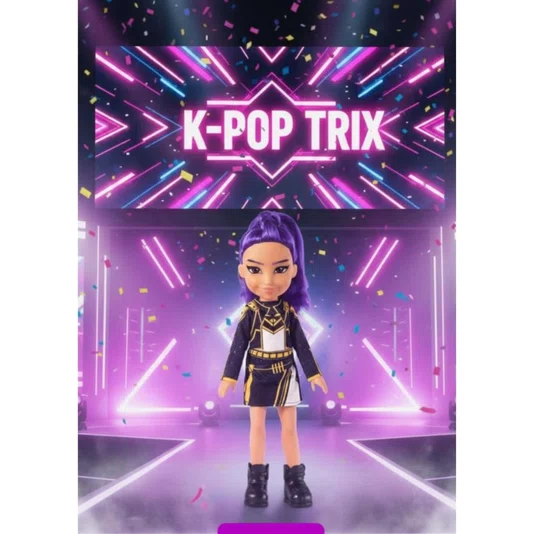 Boneca Lumi e Acessórios K-Pop Trix Gold Pupee 