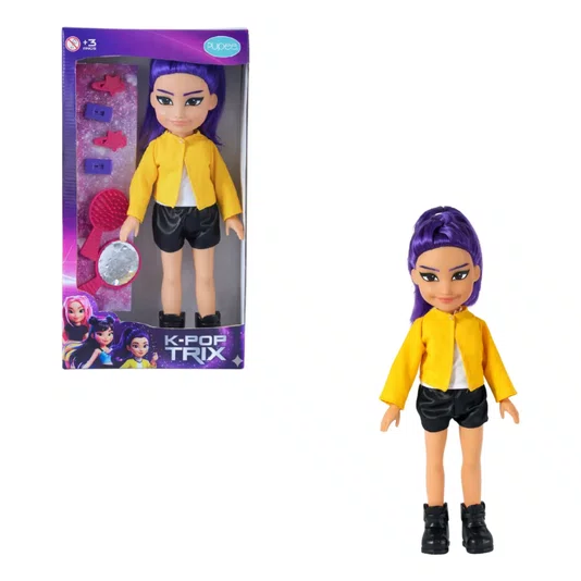 Boneca Lumi Roxo Estilo Fashion e Acessórios K-Pop Trix Gold Pupee