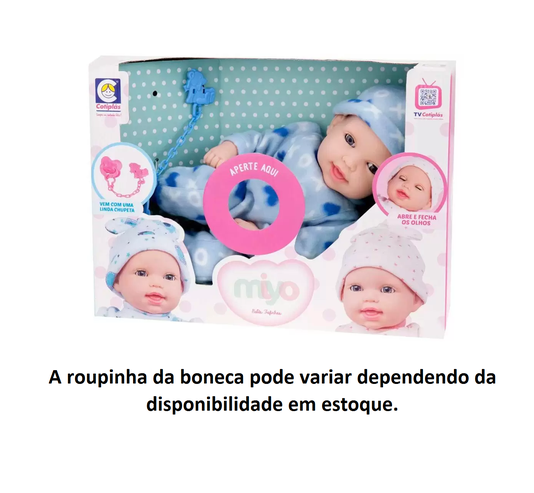 Boneca Miyo Menino com Sons de Bebê Cotiplás
